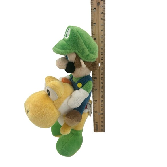 Luigi Riding Yoshi Stuffed Plush 8” Sanei Little Buddy Fast Shipping - Picture 10 of 11